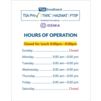 TSA Enrollment Hours of Operation 