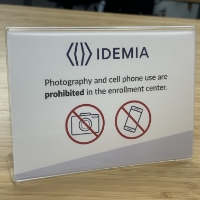 TSA Enrollment No Phones Counter Sign  